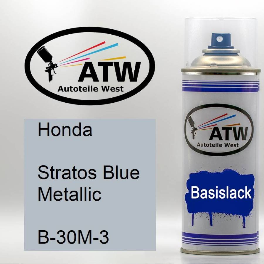 Honda, Stratos Blue Metallic, B-30M-3: 400ml Sprühdose, von ATW Autoteile West.